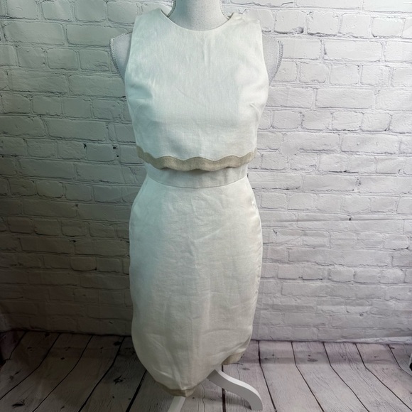 J. Crew Going Places Linen Wavy Dress 0 - Picture 3 of 11